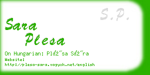 sara plesa business card